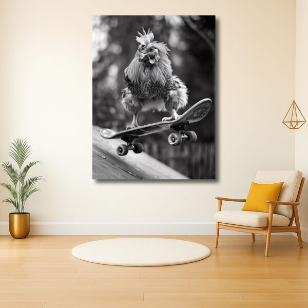 Stoere Haan op Skateboard