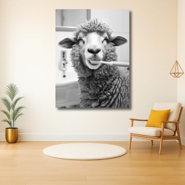 Schattig schaap met tandenborstel