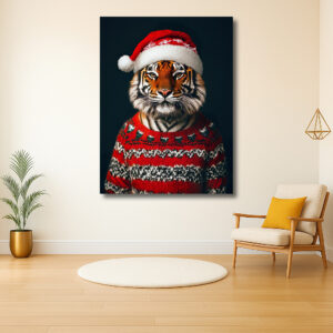 Kerst tijger in feestelijke trui