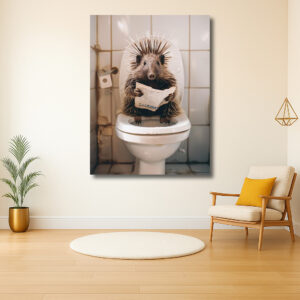 Egel leest krant op toilet