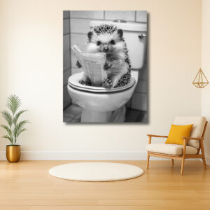 Egel leest krant op het toilet