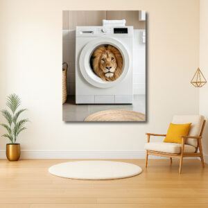 Leeuw in de wasmachine