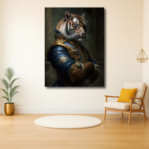Majestueuze tijger in koninklijke kleding
