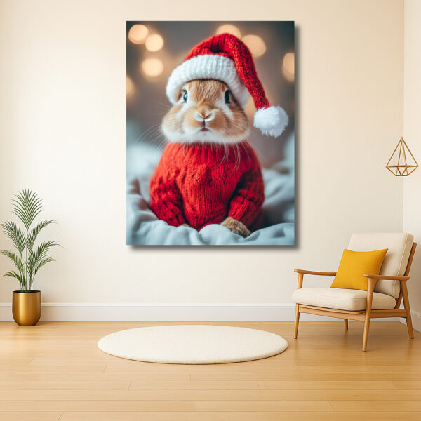Feestelijke Konijn in Winterkleding