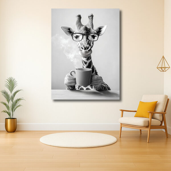 Koffiepauze met briljante giraffe