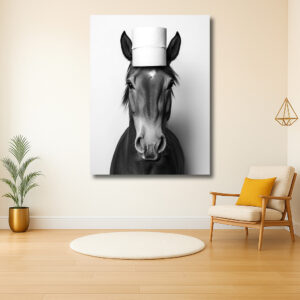 Paard met toiletrol op hoofd