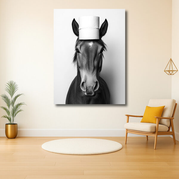 Paard met toiletrol op hoofd