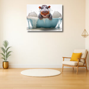 Baby Nijlpaard in een Schuimbad