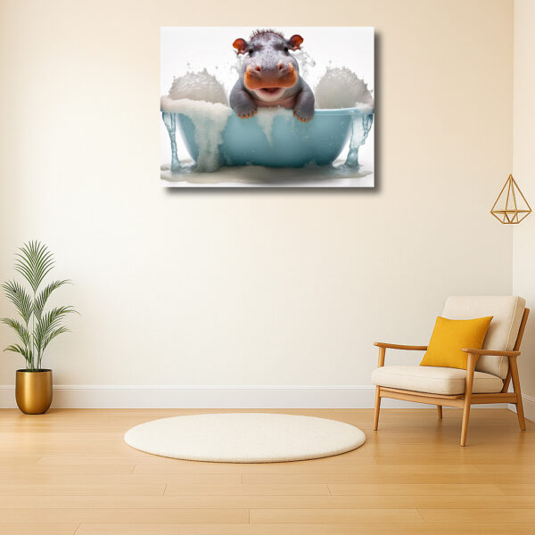 Baby Nijlpaard in een Schuimbad