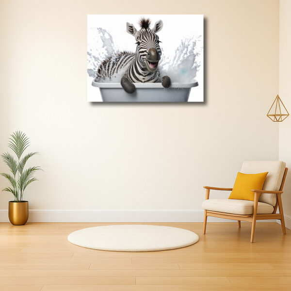Vrolijke Zebra in Bad