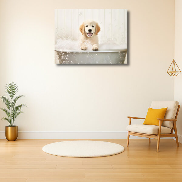 Schattige puppy in bubbels