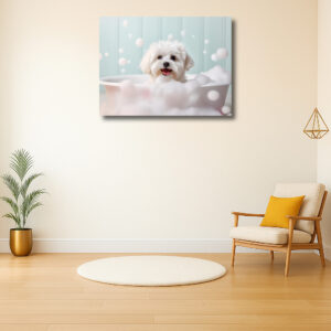 Hond in Bubbelbad