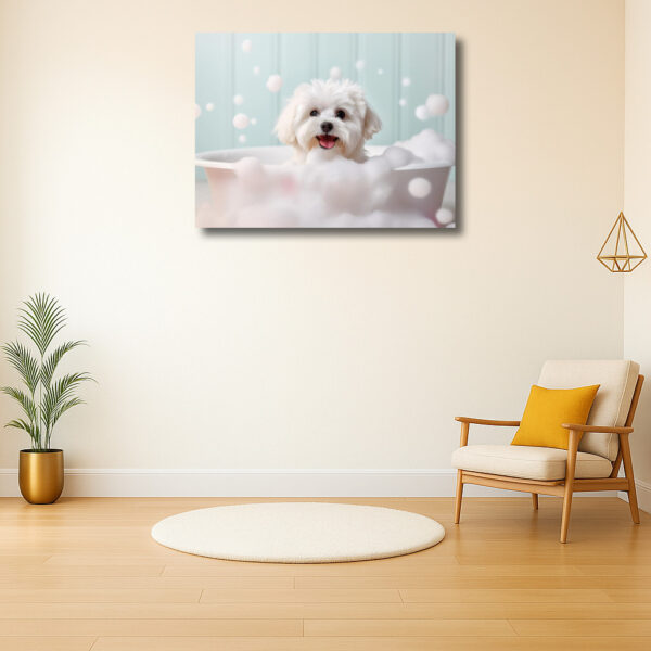 Hond in Bubbelbad