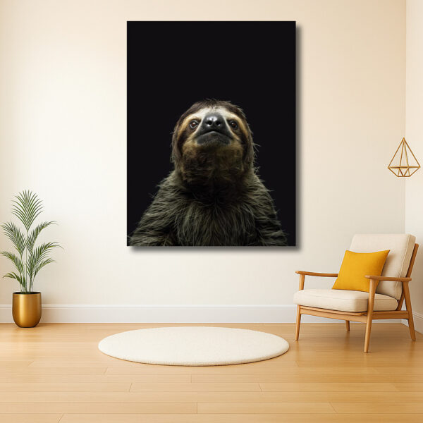Portret van een Luiaard tegen Donkere Achtergrond