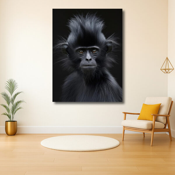 Portret van een zwarte aap met stekelige haren