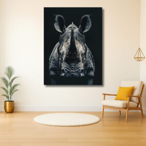 Majestueuze Neushoorn in het Donker