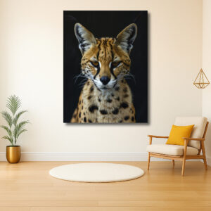 Intense blik van een elegante serval