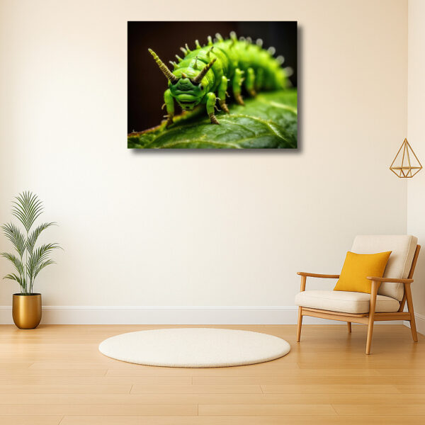 Smaragdgroene Rups op Blad