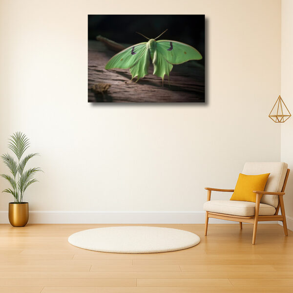 Groene vlinder op houten ondergrond