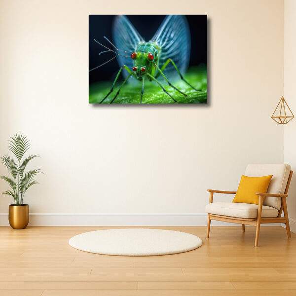Intrigerende close-up van een groen insect