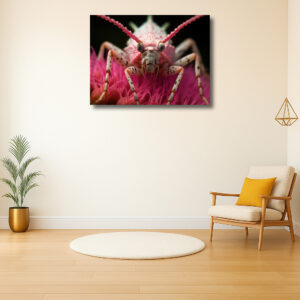 Roze insect op kleurrijke bloem