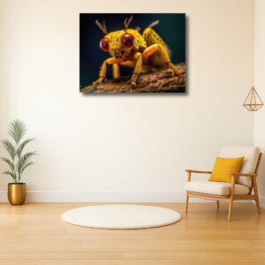 Gedetailleerde gele insect close-up
