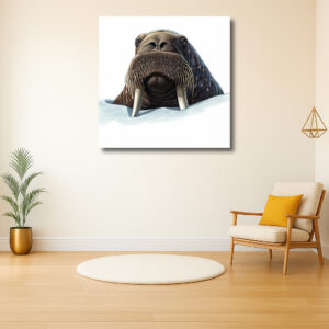 Walrus boven wateroppervlak